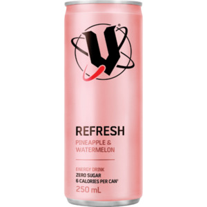 Energy Drinks: V Refresh Pineapple & Watermelon Zero Sugar Energy Drink 24 x 250ml