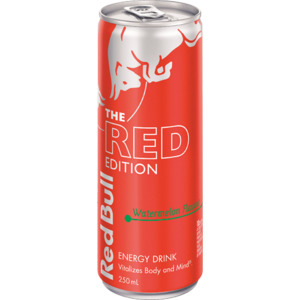Energy Drinks: Red Bull The Red Edition Watermelon Flavour Energy Drink 12 x 250ml