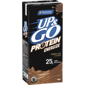Up Go Sale: Up & Go Protein Energize Choc Hit Flavour Liquid Breakfast 12 x 350ml