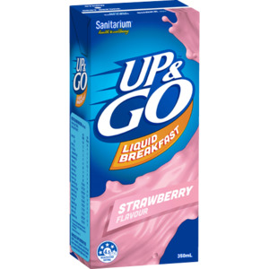 Up Go Sale: Up & Go Strawberry Flavour Liquid Breakfast 12 x 350ml
