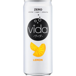 Vida Zero Lemon Flavoured Sparkling Drink 24 x 325ml