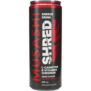 Musashi Raspberry Lemonade Shred Energy Drink 12 x 355ml