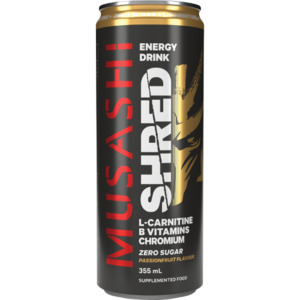 Musashi Passionfruit Shred Energy Drink 12 x 355ml