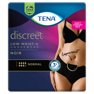 TENA Discreet Low Waist Incontinence Underwear - Black (Disposable) Sample