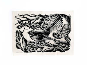 Artisian Homeware: Mervyn Taylor Pīwakawaka Cotton Tea Towel