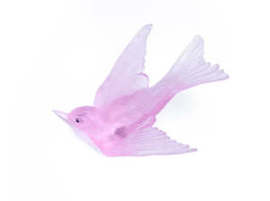 Decorative Art: Glass Bird Swallow Pink