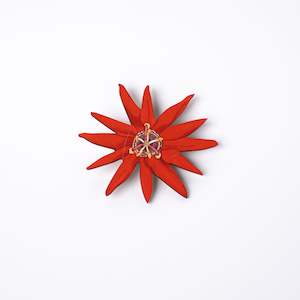Natural New Zealand: Wooden Passionflower Brooch- Rita Angus
