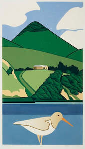 Te Papa Fine Art Prints Nga Tanga Rauangi A Te Papa: Robin White, 'White oystercatcher and Harbour Cone' - Print