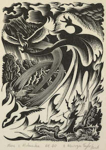 Wholesale Fine Art Prints: E. Mervyn Taylor, 'Maui and Mahuika', 1956 - Print - wholesale