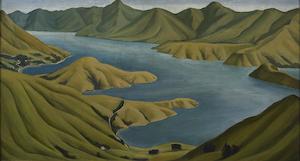 Doris Lusk, 'Akaroa Harbour, Banks Peninsula' - Print - wholesale