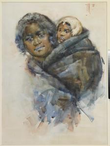 Frances Hodgkins, 'Maori woman and child', - Print - wholesale