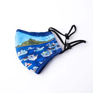 Rita Angus Merch: Boats, Island Bay Face Mask- Rita Angus