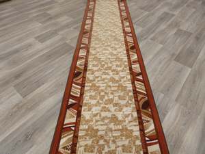 Border Design Non Slip Rubber Back Runner 80cm Wide x Cut To Order