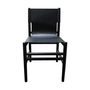 Couch: Harrison Dining Chair -Black + Black Leather