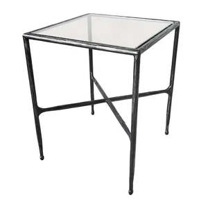Lamp Table: Rosta Side Table – Black & Silver