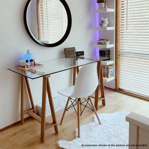 Glass Top Metal Base Desk