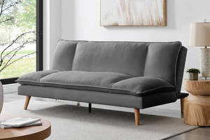Couch: Rome Fabric 3 Seater Sofa Bed
