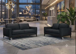 Couch: Elise 3 + 2 Seater suite - Full-grain corrected leather