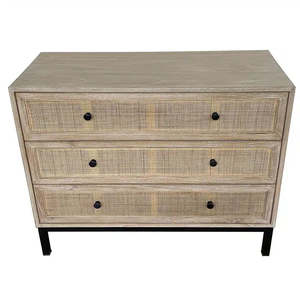Dressers: Cardrona Commode 3 Drawer- Natural Rattan