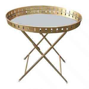 Lamp Table: Metal Cross Table