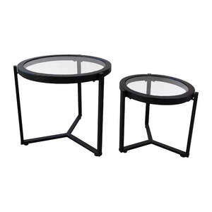 Lamp Table: Vigo Side Table set/2 Black.