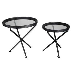 Lamp Table: Barcelona Side Table set/2 Black