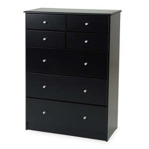 Tallboys: Kingston 7 Drawer Black Tallboy