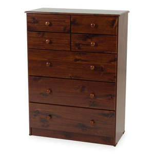 Tallboys: Kingston 7 Drawer Tallboy Brown