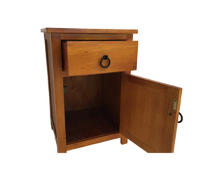 Tina 1 Drawer 1 Door Bedside Table – Warm Honey