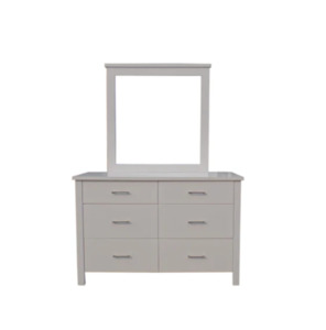 Dressers: Tina Dresser 6 Drawer with Mirror