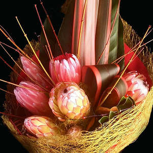 Hand Tied Bouquet: Perfect Proteas