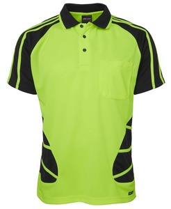 Terrain Industries HI VIS S/S Spider Polo - Lime/Black
