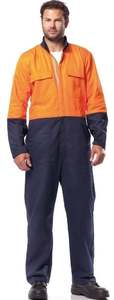 Products: Terrain Industries Orange/Navy Cotton Overall