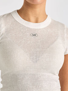 T-Shirt: Lee Jeans Oval Ladder Tee - White