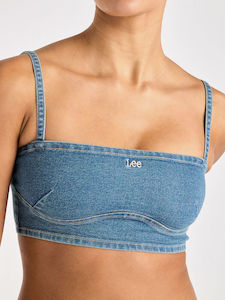 Tops: Lee Jeans Natasha Crop Top - Hussle Blue