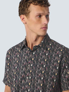 No Excess All Over Printed Short Sleeve Shirt - Night