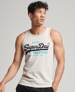 Superdry Vintage Logo Heritage Vest - Oat Cream Marle