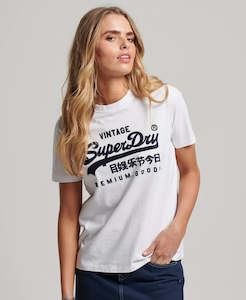 Superdry Vintage Logo Embellish Tee - Off White