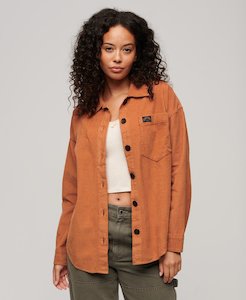 Superdry Chunky Cord Overshirt - Burnt Tan