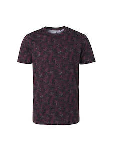 No Excess: No Excess All Over Print Slub Tee - Dark Red