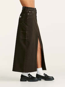 Staff Picks: Lee Jeans Mid Rise Maxi Skirt - Dark Coco