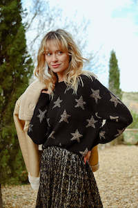 Womens Sweater: Molly Bracken Knitted Sweater - Black