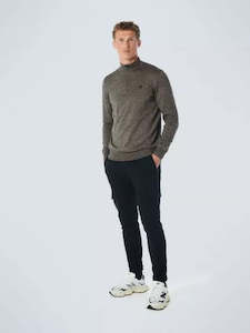 No Excess: No Excess Pull Over Half Zip Crew - Stone