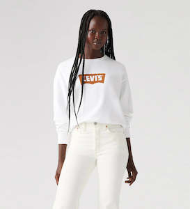 Womens Sweater: Levi's Heritage Batwing Crew - White
