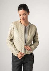 Gipsy: Gipsy Yalou Leather Jacket - Ivory