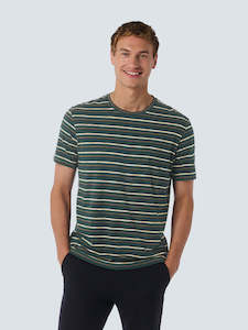 No Excess: No Excess Multi Stripes Tee - Dark Green