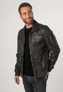 Gipsy Fraser Leather Jacket - Dark Grey