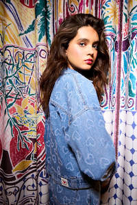 Lili Sidonio Cropped Jacket - Heart Denim