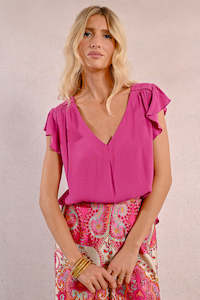 Whats New: Molly Bracken Woven Top - Purple Bougainvillier