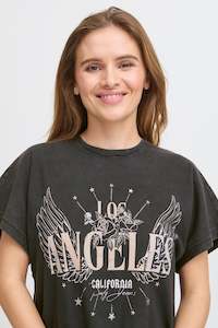 Pulz Jeans Hattie Wing Tee - Black Beauty